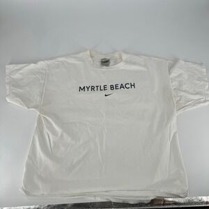 Nike Myrtle‎ Beach T Shirt Mens Size XL White Cotton Graphic Tee VTG